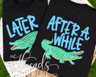 Camiseta Later Gator para niño (parte delantera y trasera), Camiseta After A While con cocodrilo, Camiseta divertida, Camiseta con estampado bonito, Camiseta de verano, Camiseta de moda