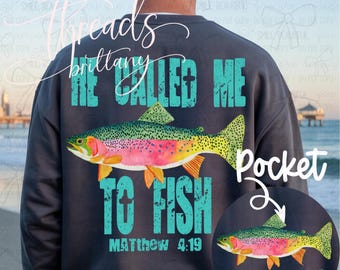 Camiseta "Él me llamó a pescar", Camiseta cristiana de pesca, Camiseta Mateo 4:19, Camiseta de pesca con fe, Camiseta religiosa, Regalo para pescador, Camiseta cristiana