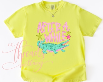 Después de un tiempo Camiseta de cocodrilo, Camiseta divertida, Camiseta con estampado bonito, Camiseta de verano, Camiseta de moda