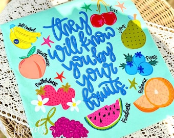 Camiseta Fruto del Espíritu, Camiseta Cristiana con Gráfico, Camiseta con Versículo Bíblico Gálatas 5:22, Camiseta con Tema de Fe, Linda Camiseta Cristiana para Mujer