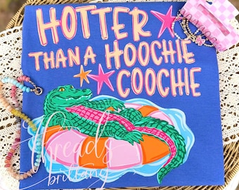 Camiseta "Más caliente que una hoochie coochie", camiseta divertida del lago, camiseta gráfica de verano, camiseta de concierto country, camiseta de humor sureño, regalo para ella.