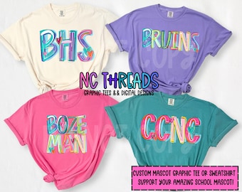 Custom Mascot Tee, School Team Shirt, Comfort Colors