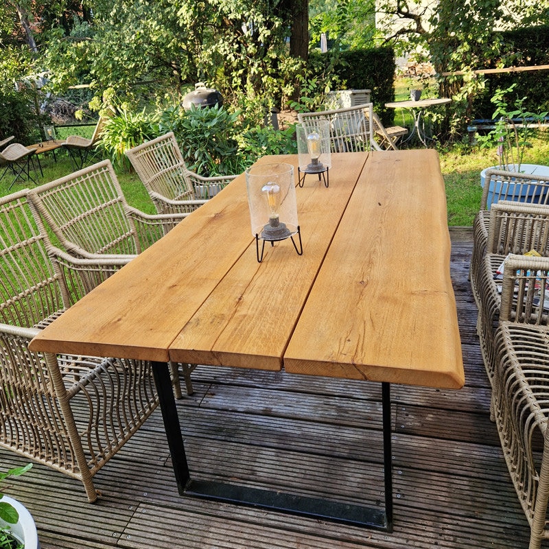 Outdoor Gartentisch Baumkante Kufen Eiche Holztisch Massivholz Baumtisch  gelt Massivholztisch Tisch Terassentisch wetterfest - Etsy.de