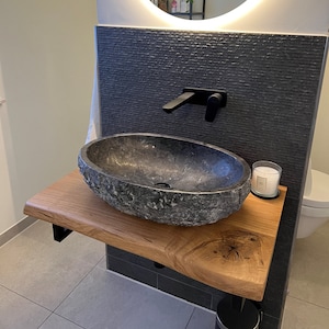 Wood washbasin Oiled oak washbasin Solid washbasin console image 9