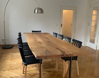 Esstisch Eiche Holztisch Massivholz Baumkante Baumtisch geölt Tisch Massivholztisch