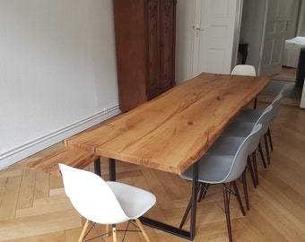 Massief houten blad eikenhouten boomrand eettafel natuurlijke rand massief houten boomrand tafel geolied