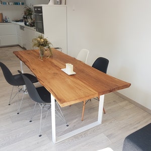 Dining Table Oak Wooden Table Solid Wood Tree Edge Tree Table Oiled ...