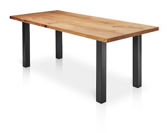 Tavolo da pranzo tavolo in legno di rovere gambe standard bordo in legno massello tavolo ad albero tavolo oliato tavolo in legno massiccio gambe singole