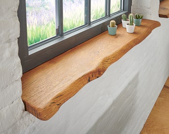 windowsill window sill oak rustic wood solid wood tree edge