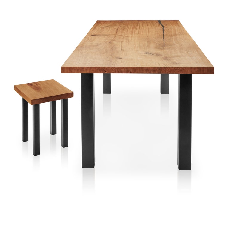 Dining table oak wooden table standard legs solid wood tree edge tree table oiled table solid wood table individual legs image 5