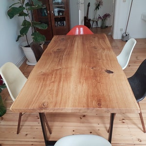 Dining table oak wooden table solid wood tree edge tree table oiled table solid wood table image 8