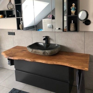 Vanity top wooden vanity unit oiled oak vanity console solid