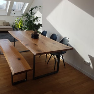 Esstisch Eiche Holztisch Massivholz Baumkante Baumtisch geölt Tisch Massivholztisch Bild 3