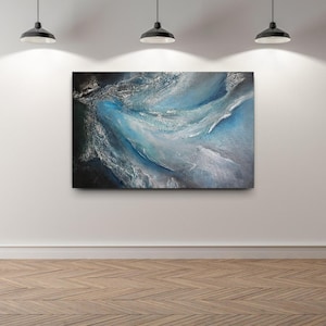 Ocean’s Breath: Original Abstract Oil & Mixed Media Painting