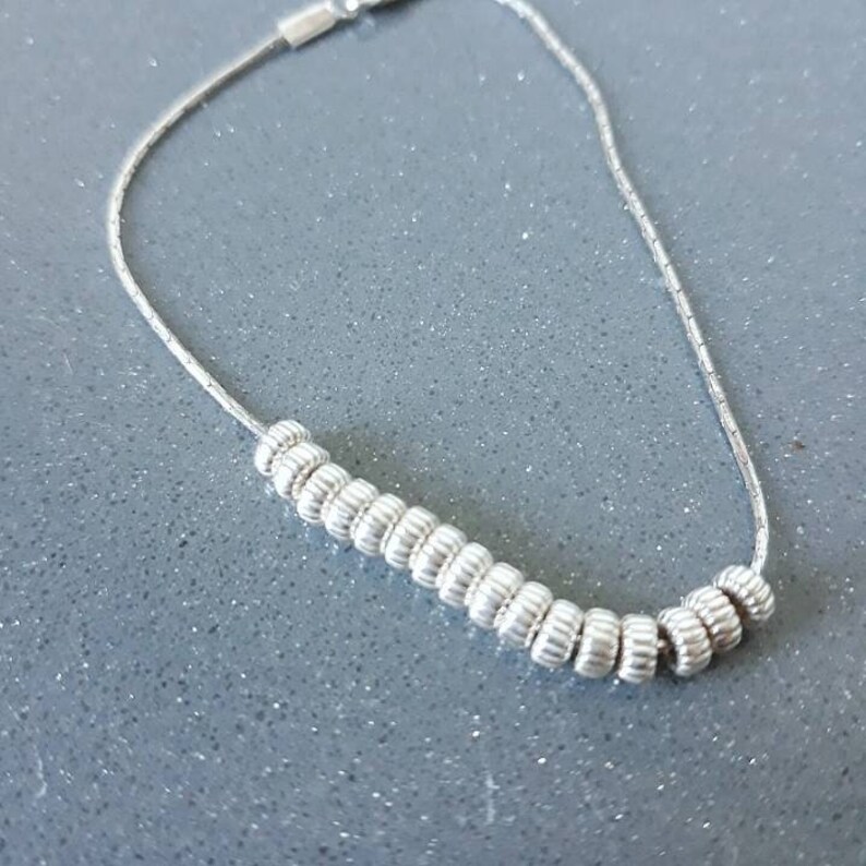 16 silver beads beaded bracelet beads ellegant thin bracelet,women bracelets charms bracelet Silver beads bracelet sterling silver