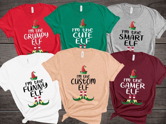 Christmas Elf Shirt Matching Family Christmas Shirts Family Group Christmas Elf Shirts Christmas Matching Shirt Office Party Elf Shirt Etsy