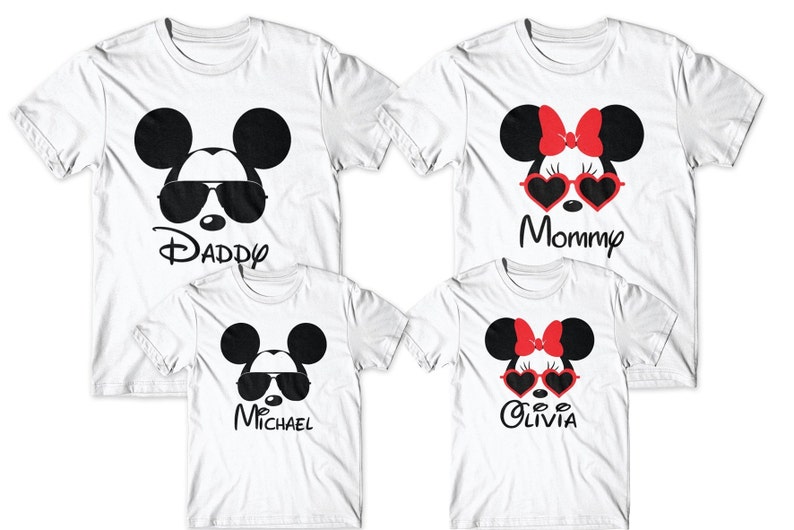 Mommy daddy and baby matching disney shirts Family
