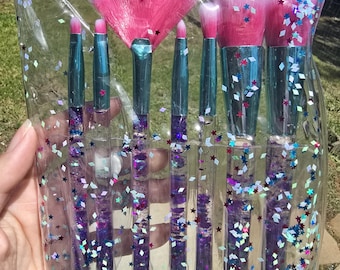 glitter makeup brush set