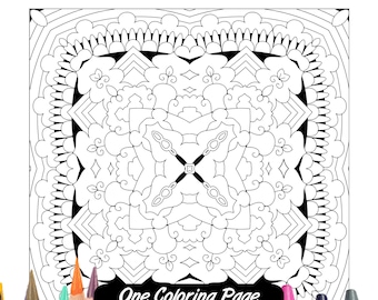 Adult Coloring Page ~ Geometric Design 22102 Wall Art ~ Printable Coloring Pages ~ Adult Relaxation ~ Art Therapy ~ Digital Instant Download