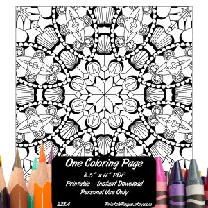 Adult Coloring Page ~ Geometric Design 22104 Wall Art ~ Printable Coloring Pages ~ Adult Relaxation ~ Art Therapy ~ Digital Instant Download