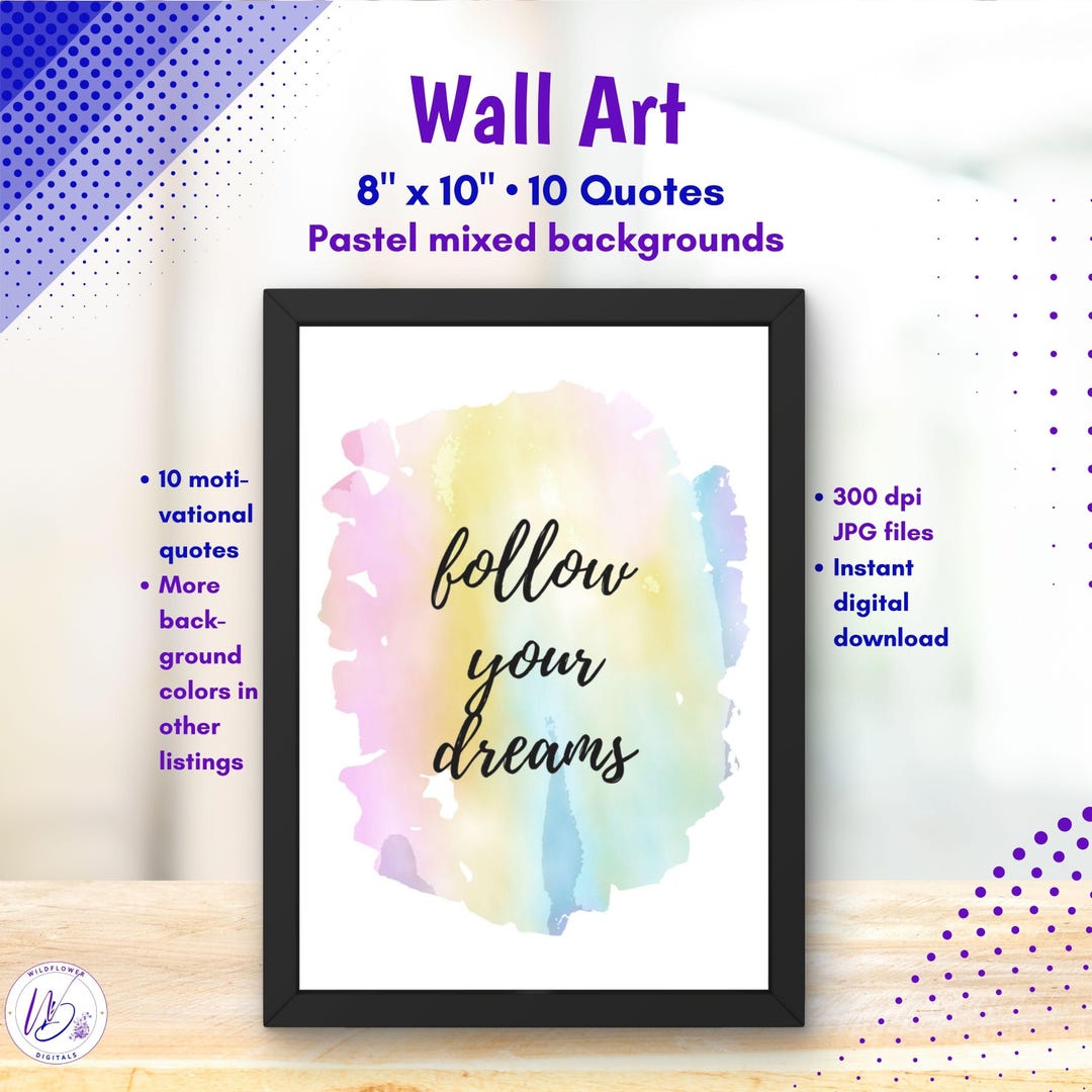 10 Inspirational Quotes Bundle | Printable Wall Art | Digital Art ...