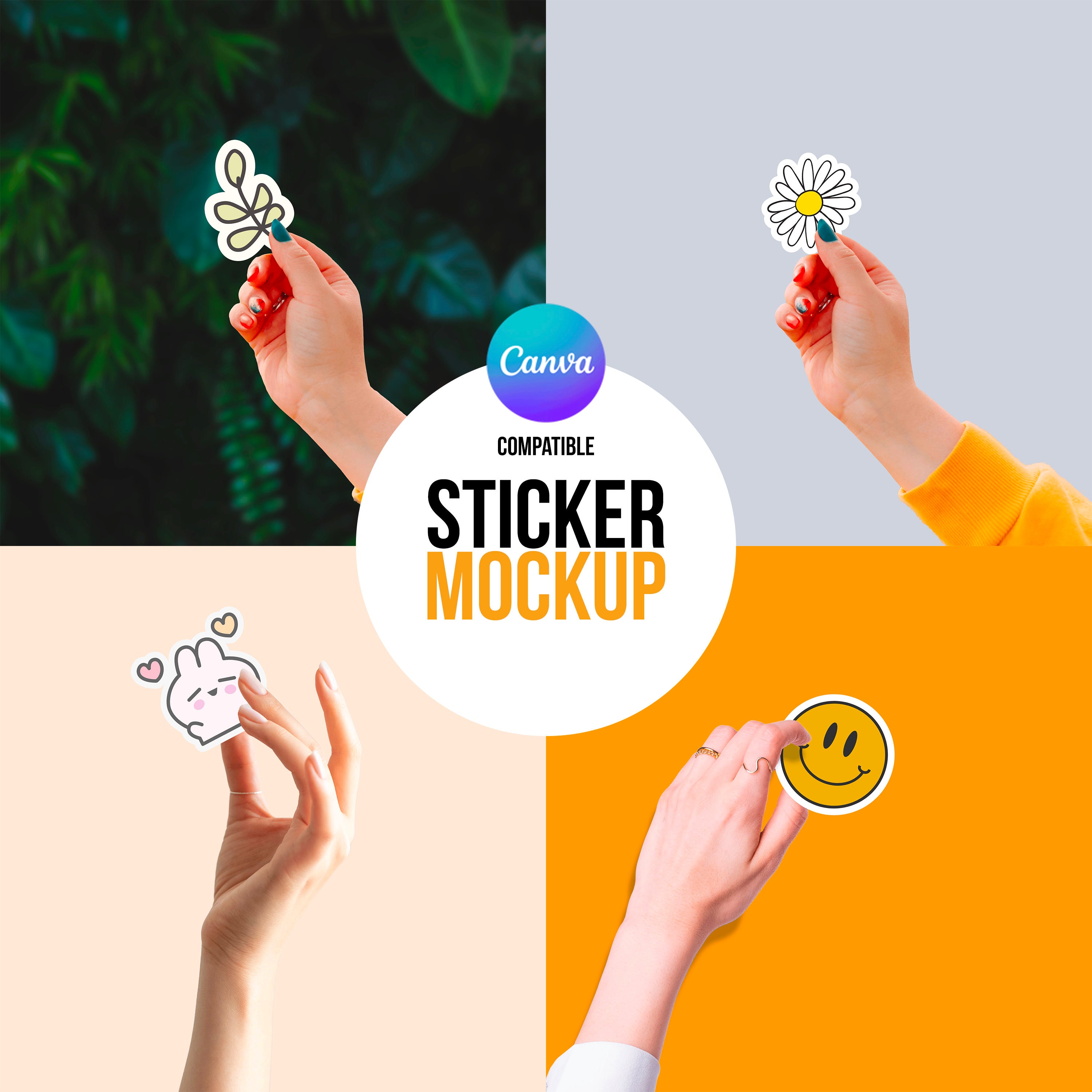 Sticker Mockup, Canva Sticker Mockup, Sticker Mockup Hand, Sticker