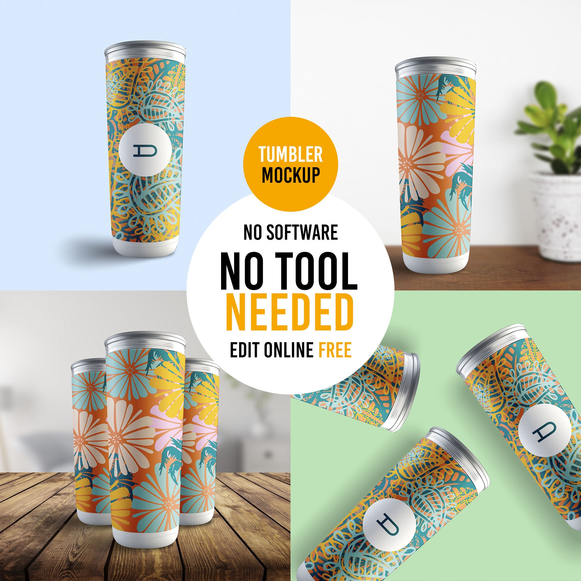 Fully Editable Tumbler Mockup Canva Editable PSD File No Etsy