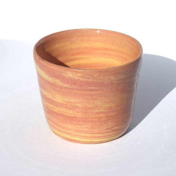 Pink and Yellow Marbled Planter
