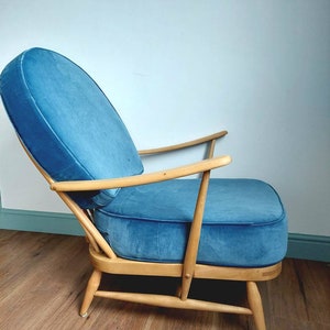 Custom Colour linwood omega velvet Ercol 203 chair cushions