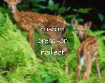 Custom press-on nails | Animal nails | Nature nails | Kitschy nails | Commission | Gel nails | Nail artist | Nail art | Reusable nails