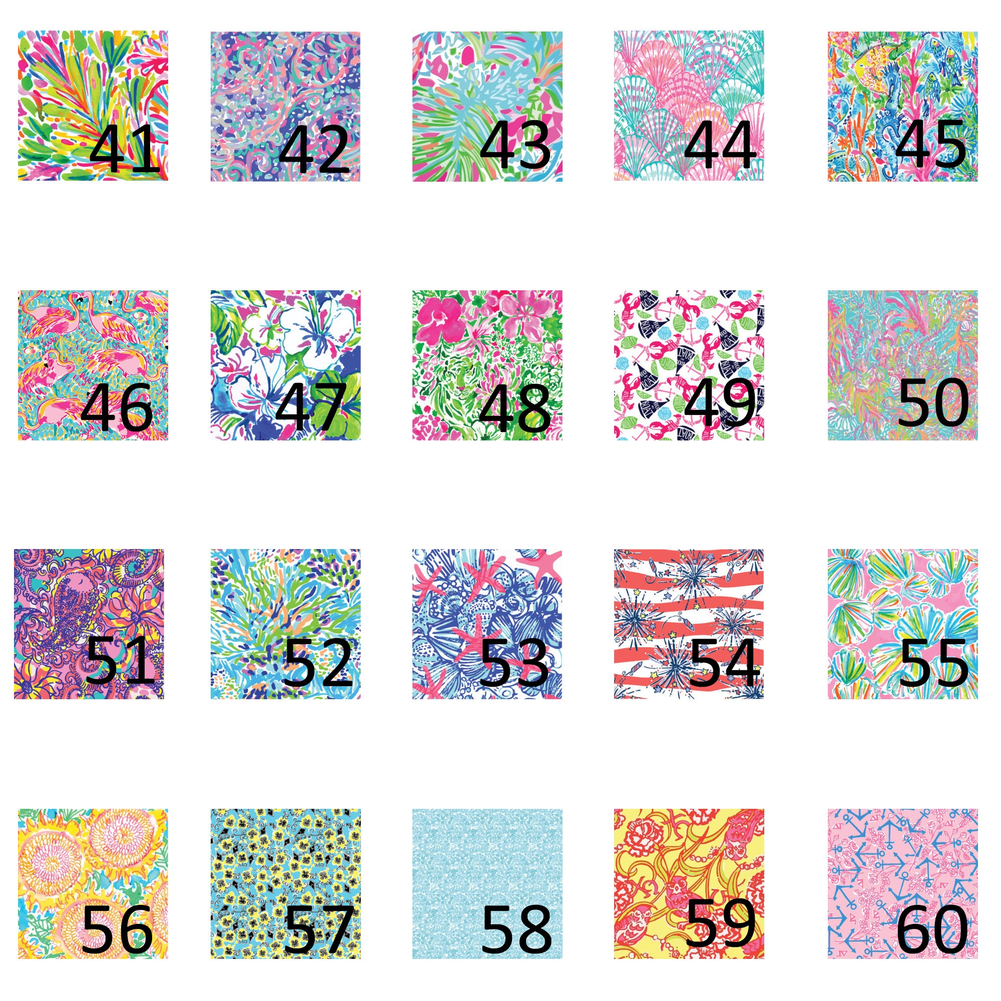 Lily Pulitzer Printed Glitter Pattern Heat Transfer Vinyl Sheets