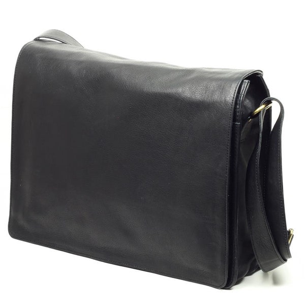 Brand New Black Leather Bag, Laptop Bag, Messenger Bag, Shoulder Bag, Genuine Leather, laptop bag, leather bag, crossbody bag, mens bag