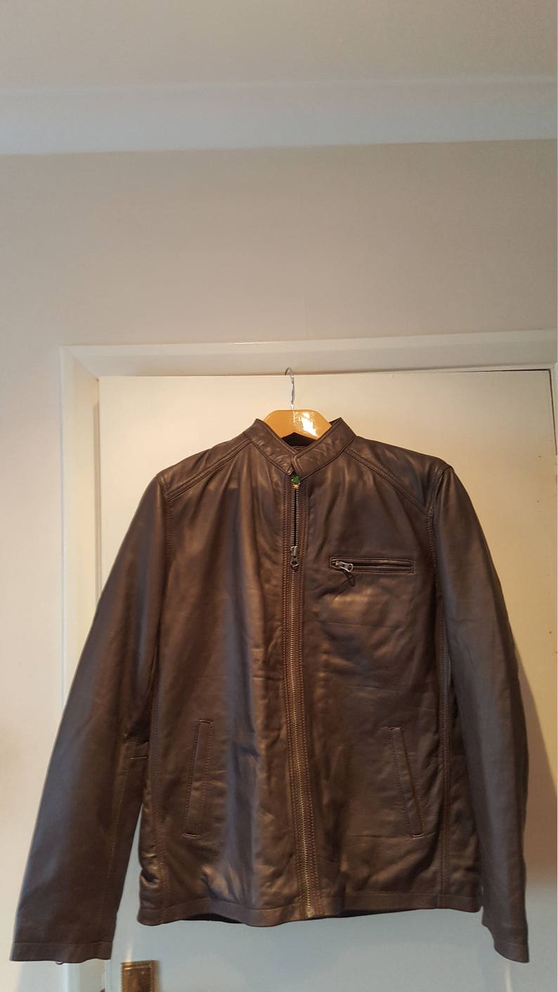 Brand New Men S Brown Leather Jacket Image 0