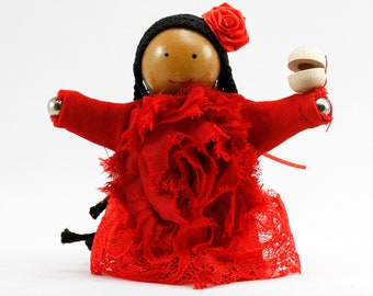 Spanish PeaceKin - Diversity Doll with Magnets for Hands, Teaching Peace, Collectible