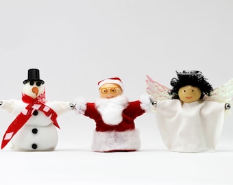 Christmas Santa Angel Snowman - Doll with Magnets for Hands