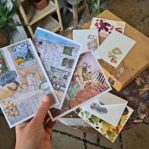 Cartes de Vœux Originales (x3) - Gouache, Aquarelle, Création Française