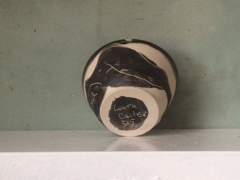 smooth black enamel lead handmade sleeping figure drawing. carved black slip for tea or coffee stoneware Bowl