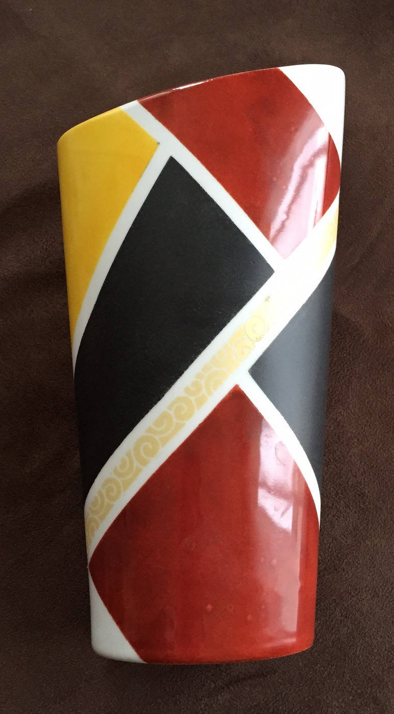 Vase en Porcelaine de Limoges Motifs Géométrique Double Face