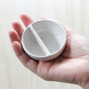 Mini Divided Ceramic Dish Modern Pottery Clay Small/Tiny Sauce/Soy/Salt/Spice/Condiment Food/Table/Kitchen Styling Home Decor image 1