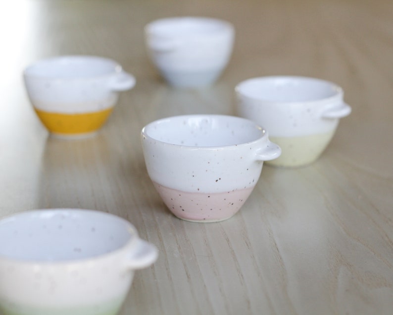 Ceramic Espresso / Sake Cup Mini Speckled Mug Tiny Coffee / Tea Cup Modern Handmade Pottery Cafe Barista Shot Glass Rosa