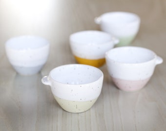 Ceramic Espresso / Sake Cup - Mini Speckled Mug - Tiny Coffee / Tea Cup - Modern Handmade Pottery - Cafe Barista - Shot Glass