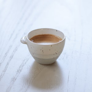Ceramic Espresso / Sake Cup Mini Speckled Mug Tiny Coffee / Tea Cup Modern Handmade Pottery Cafe Barista Shot Glass Blau