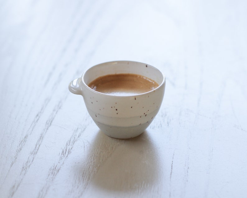 Ceramic Espresso / Sake Cup Mini Speckled Mug Tiny Coffee / Tea Cup Modern Handmade Pottery Cafe Barista Shot Glass Blau