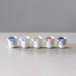 Mini Speckled Ceramic Pitcher/Pourer/Creamer - Tiny Handmade Pottery - Milk/Cream/Syrup/Coffee/Tea - Cafe/Coffee Shop - Modern Cute - Pastel