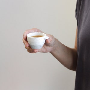 Ceramic Espresso / Sake Cup Mini Speckled Mug Tiny Coffee / Tea Cup Modern Handmade Pottery Cafe Barista Shot Glass Bild 2