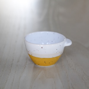 Ceramic Espresso / Sake Cup Mini Speckled Mug Tiny Coffee / Tea Cup Modern Handmade Pottery Cafe Barista Shot Glass Deep yellow