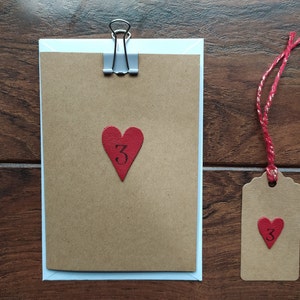 Biglietto d'auguri in pelle fatto a mano per l'anniversario, biglietto per il terzo anniversario, biglietto in pelle per il terzo anniversario di matrimonio, regalo in pelle per l'anniversario, biglietto d'amore