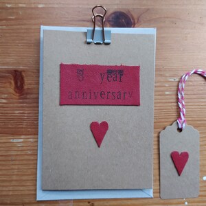 Rustic Leather Third Year Anniversary Card, 3 anni