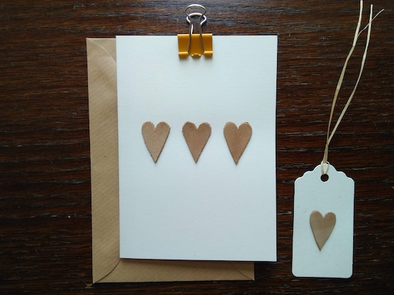 Handmade Leather Third Anniversary Greetings Card by playandmake