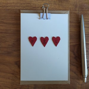 Personalised 3rd leather anniversary heart card